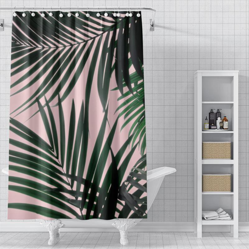 Home Shower Curtains for Bathroom Waterproof Fabric Modern Nordic Style Bathroom Curtains Shower Curtain Morandi Andscape Plant