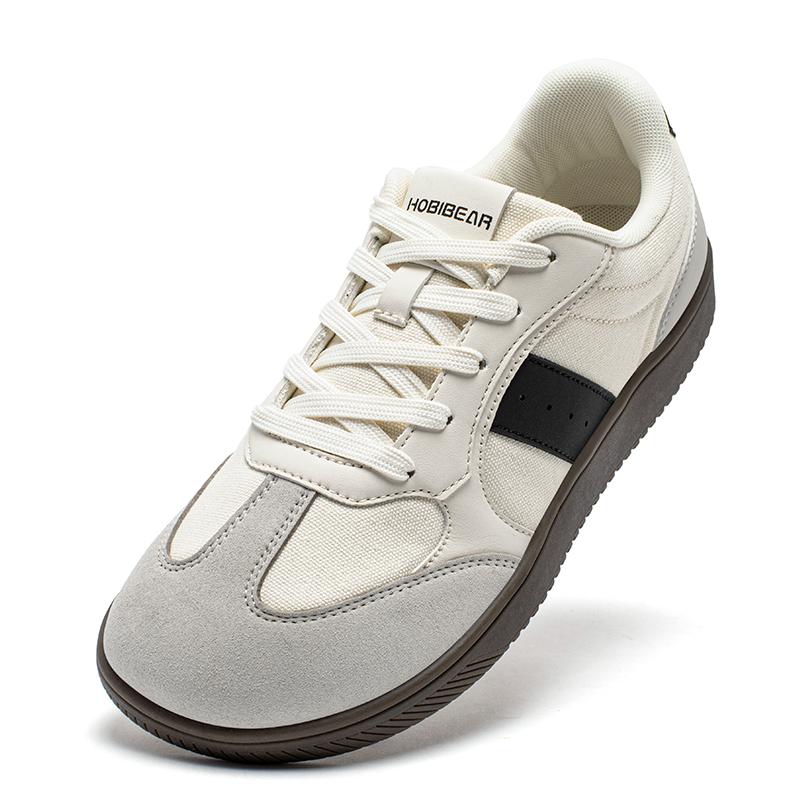 HOBIBEAR Unisex Barefoot Sneakers Brede Teen Minimalistisch Nul Drop Antislip Schoenen Met Veters Mesh Casual Sneakers 43 white
