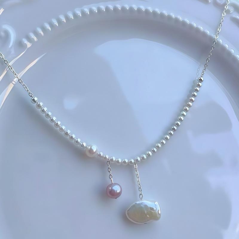

Fashion Sense Pearl Beaded Star Moon Fringed Necklace Personalized Stacked Neck Chain Woman