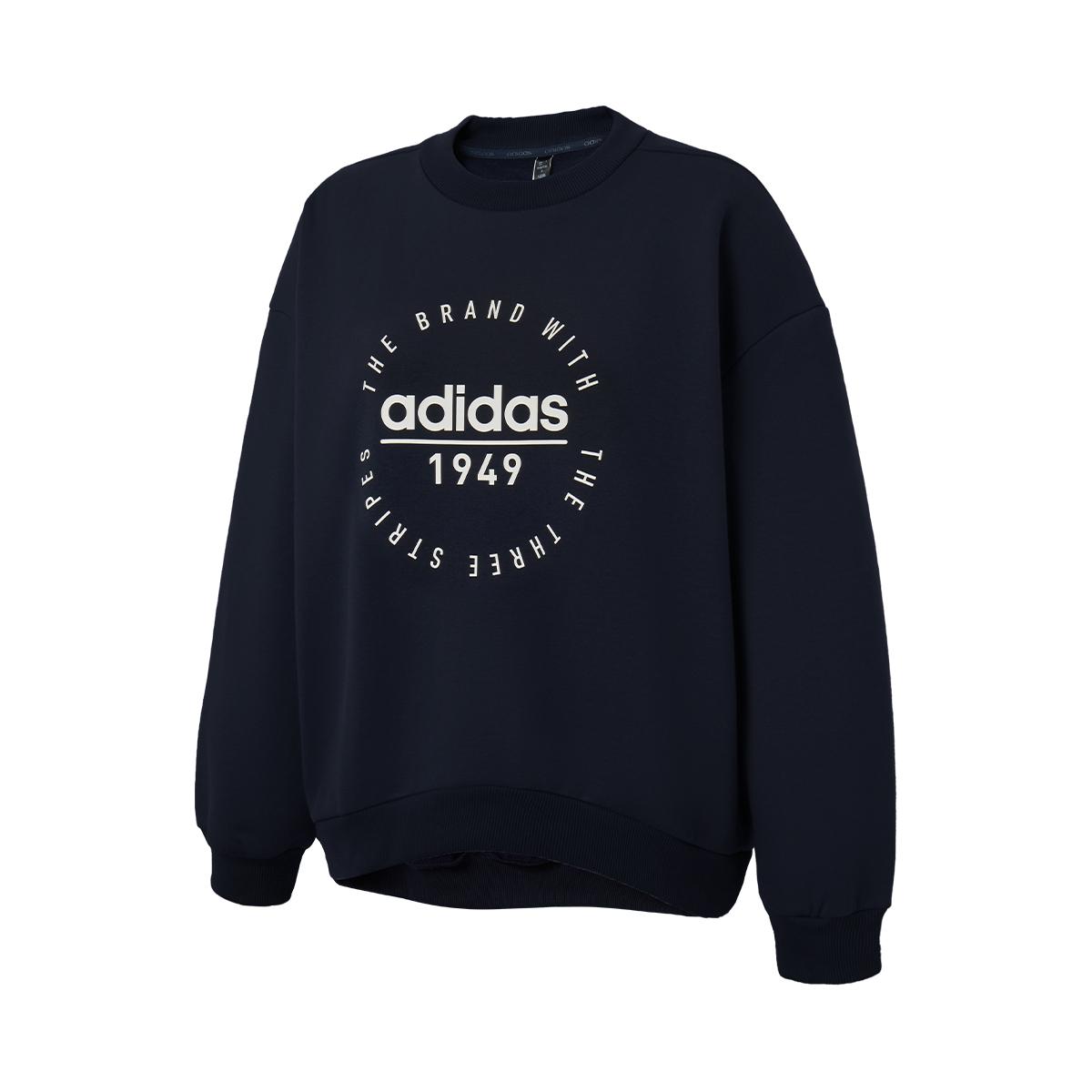 

Adidas Solid Color Fleece Lined Crew Neck Pullover Sweatshirt Women s Navy Blue JX9411 A/L