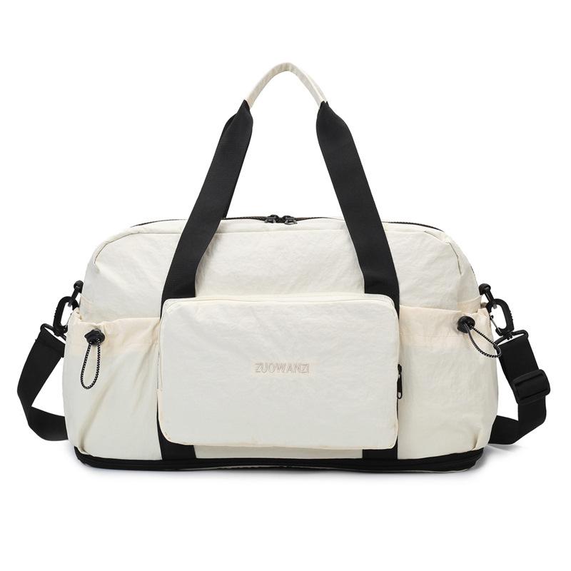 Foldable gym bag with dry and wet separation, expandable travel handbag, single shoulder crossbody travel bag, sports gym bag