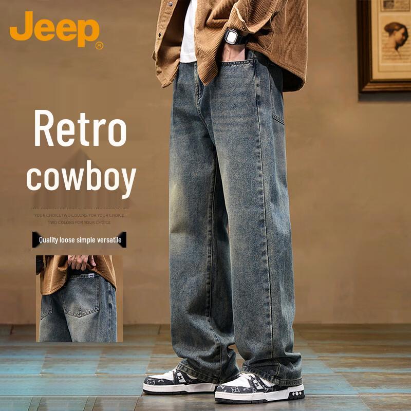 

JEEP Men s Loose Straight-Leg Denim Jeans 32
