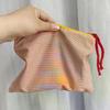 Women Girls Plaid Makeup Bag Cotton And Linen Cosmetic Bag With Zipper Pouch Simple Portable Large Capacity Storage Bag Fashion