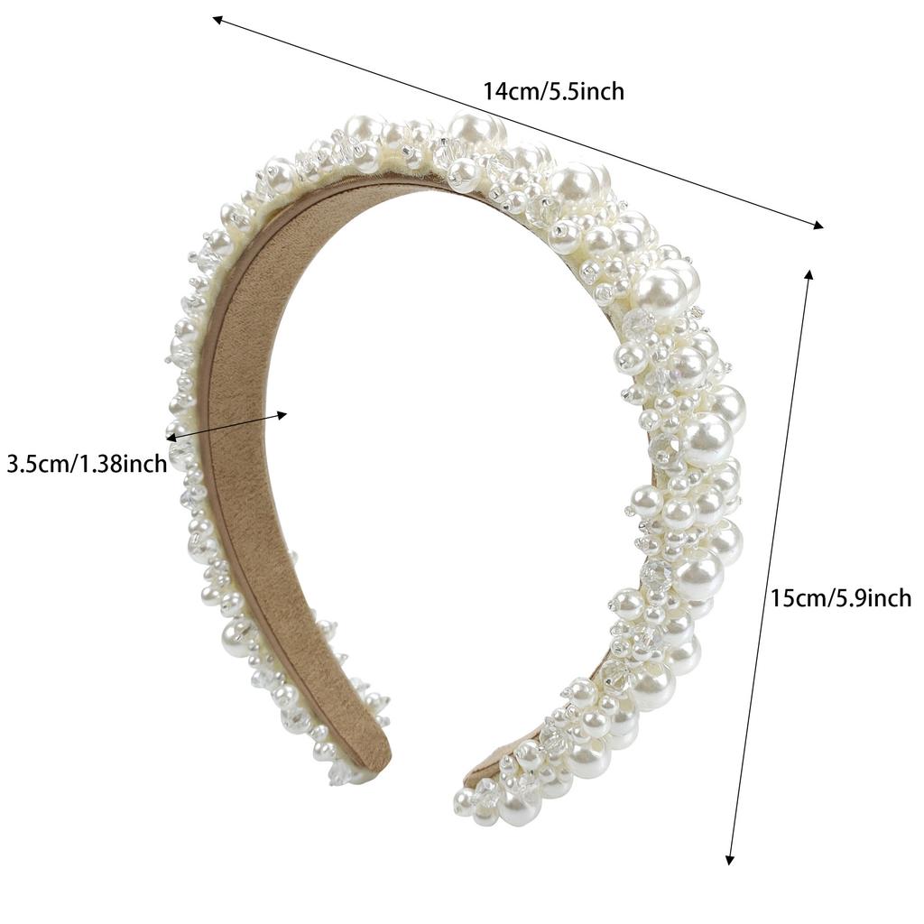 Baroque pearl headband hand braided hairband women's fashion hair accessories
