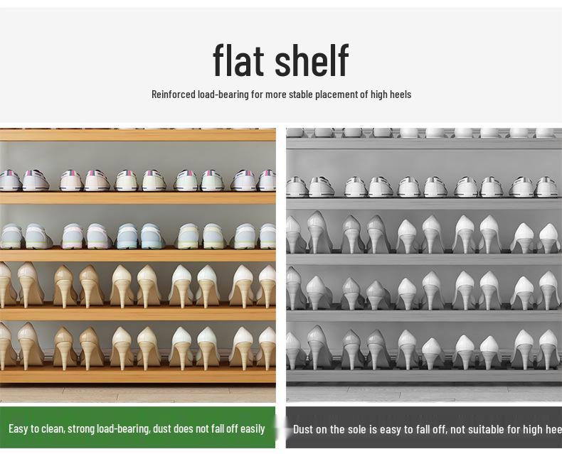 Economical Bamboo Shoe Rack for Home Entrance, Stylish Multi-layer Indoor Storage Cabinet