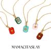 MamacitaSlay Y2K Color Acrylic Eight Pointed Star Pendant Necklaces For Women Stainless Steel Women's Jewelry Accessories Gift