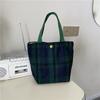 Stylish Ins Checkered Woolen Lunch Bag Chic Minimalist Tote For Everyday Use