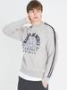 LA MAISON STUDIO [Fleece-Lined] Unisex Flower Arch Line Shoulder Heavy Terry Sweatshirt Melange Grey (Fce4Ts652K)