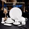 Erheshen Pure White Bone China 5-Piece Tableware Set