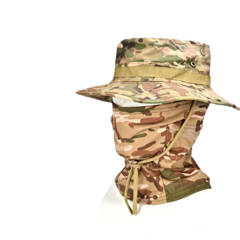 Outdoor Camouflage Mountaineering Hat Cycling Sunscreen Hat Full Face Sunscreen Mask Men's Sunscreen Hat Fisherman's Hat