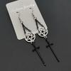 Witch's Rites Earrings Pentagram Pendant Darkly The Sacred Black Sword Gothic Jewelry Fashion-forward Black Chain Women Gift
