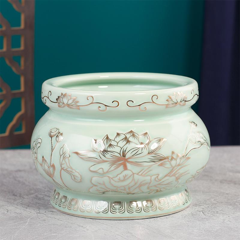 1pc Ceramic Buddhist Tools Household Indoor Water Supply Cup Vase Ornaments Temple Decoration Sacrificial Supplies Feng Shui