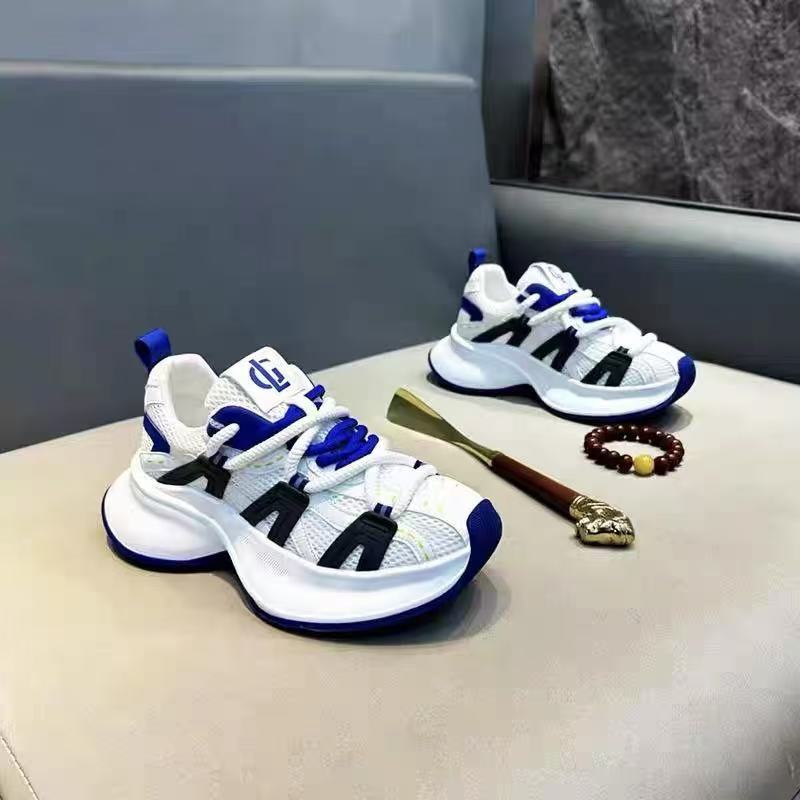 Men's shoes mesh sneakers board shoes platform soles ruffian handsome dad shoes retro fashion casual versatile trendy men's shoes