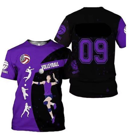 New USA Volleyball Jersey T-Shirt Men's T-Shirt Short Sleeve Sports Quick Dry Top Summer Breathable T-Shirt Clothing