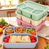 4-Fächer Bento-Box, Hochwertiger Kunststoff mit Transparentem Deckel, Spülmaschinen- und Mikrowellengeeignet, Premium Vier-Fächer Lunchbox