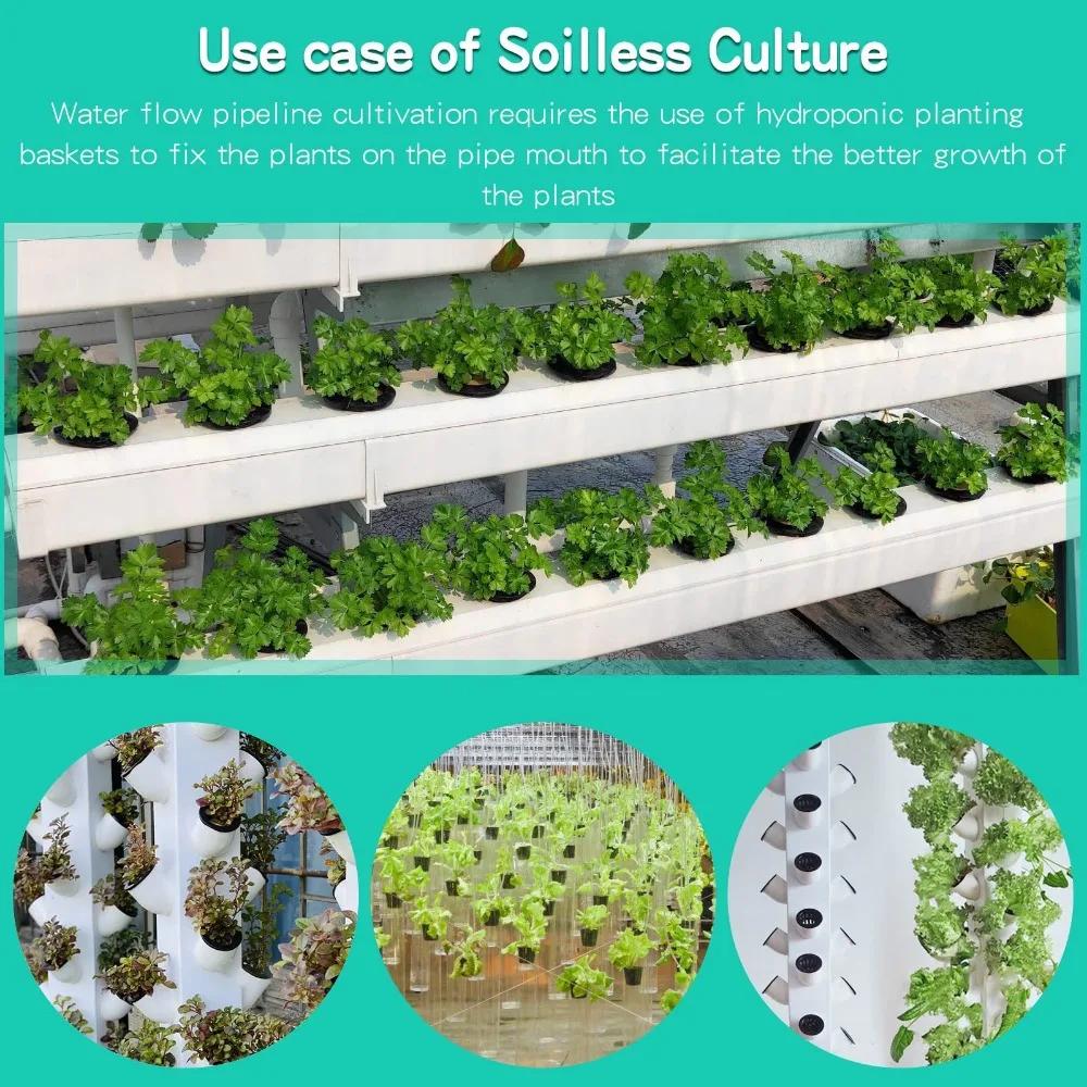 3pcs Grow Orchids Wide Lip Hydroponics Cups Planting Mesh Pot Soilless Net Basket Slotted Container Colonization Black 3 Inch