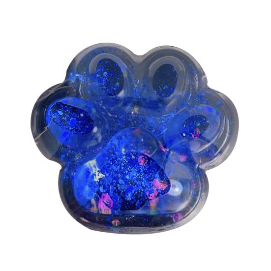 Clear Cat Paw Squeeze Toy Anxiety Stress Relief Glitter Kitten Paw Pinch Sensory Toy