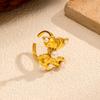New Bow Open Ring Women's European and American Light Luxury High-end Titanium Steel Ring Gold Stainless Steel Jewelry