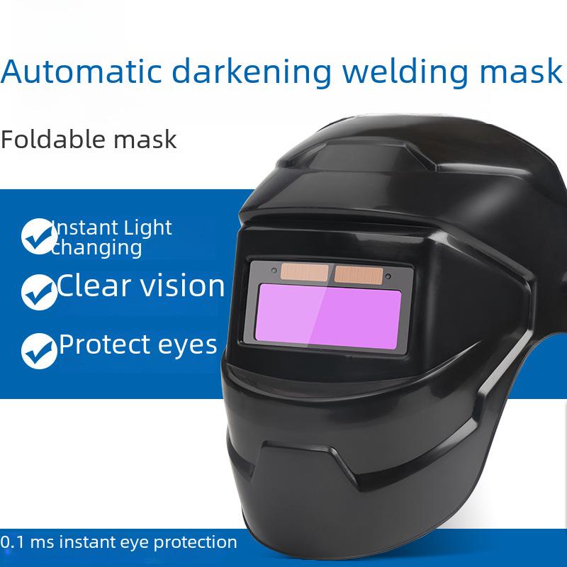 Solar Auto-Dimming Welding Mask, Anti-Spatter, Head-Mounted for Argon Arc