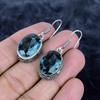 Swiss Blue Topaz Gemstone 925 Sterling Silver Jewelry Earring 1.58" MM-3477