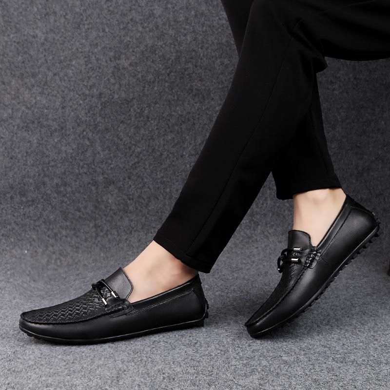 Luxury Genuine Leather Breathable Mocasines Casual Loafers Shoes for Men's Slip On Business Formal Italian Driving Flats Shoes