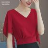 2023 Summer Women's Batwing Sleeve Chiffon Shirt - Short Sleeve Fashion Slim Fit Top