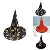 Chapeau de Sorcière Pour Fête d'Halloween Chapeau de Sorcière Élégant et Gaufré Or Accessoire de Costume