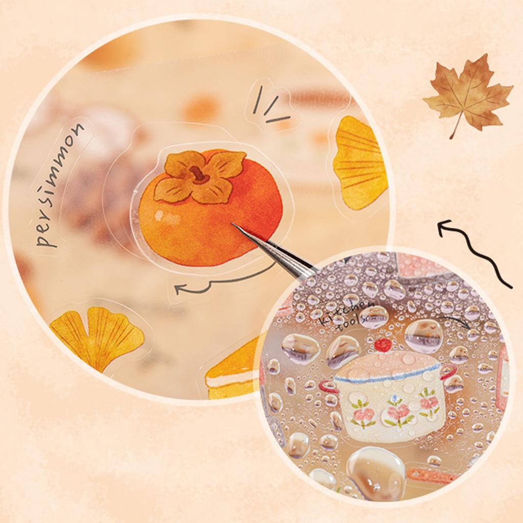 Four Seasons Theme PET Sticker Book for DIY Journal Decoration Waterproof Sticker for Creative Handcraft Lover