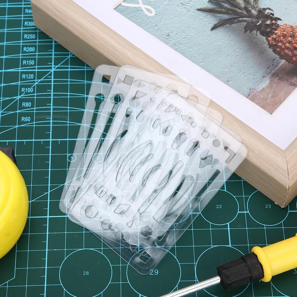10PCS 27 Holes Erasing Shield Drawing Pattern Ruler Manual Sketch Revision прозрачный