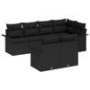 Ensemble de Canapé 7 pièces avec Coussins Noir Rattan Synthétique, Canapé 2 places avec Rangement &amp; Coussins Noir Rattan 3354072