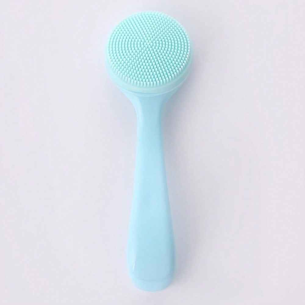 1pcs Portable Silicone Cleansing Brush, Soft Brush Head For Blackhead Removal And Makeup Removal, Deep Cleansing Facial Beauty Tool синий