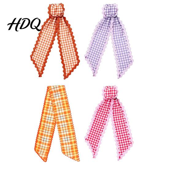 Scalloped Edge Wreath Ribbon Fall Sash for Front Door 55 Inch Plaid Gingham Autumn Wedding Ornament Thanksgiving Harvest Yard Porch Doorway