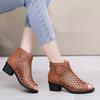 Fashion GKTINOO 2025 Summer Boots Women Sandals Genuine Leather High Heels Platform Hollow Peep Toe Female Ladies Shoes Zapatos De Mujer