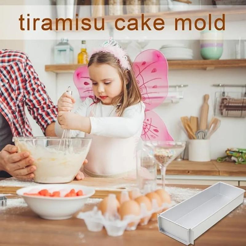 Tiramisu Cake Mold and Cake Shovel Aluminum Alloy Removable Non-Stick DIY Cake Mousse Muffin Pan for Home Baking Enthusiasts