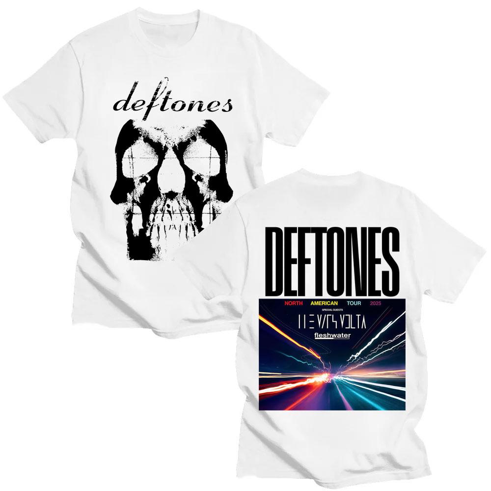 Hip Hop Rock Deftones North American Tour 2025 T-shirt Trendy Vintage Men Women Hipster T-shirts Cotton Loose T Shirt Fans Gifts