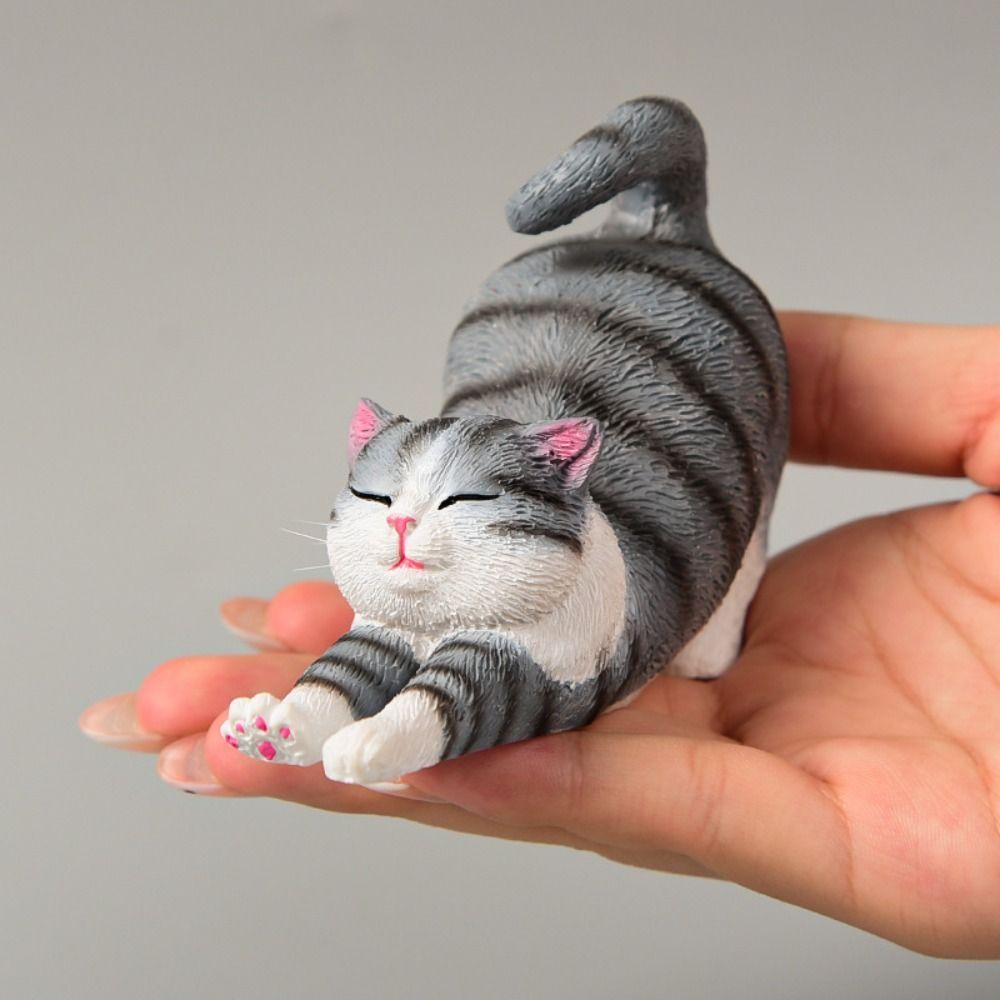 Home Decoration Cartoon Figurine Funny Cat Desktop Decoration New Animal Figurine  Home
