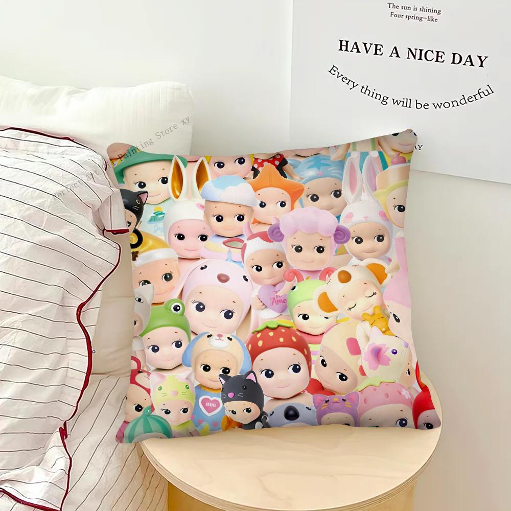 Niedliche Puppe Cartoon Sonnys Angels Kissenbezug Mode Quadratischer Kissenbezug Schlafzimmer Sofa Zimmer Ins Dekoration Freizeit Kissenbezug