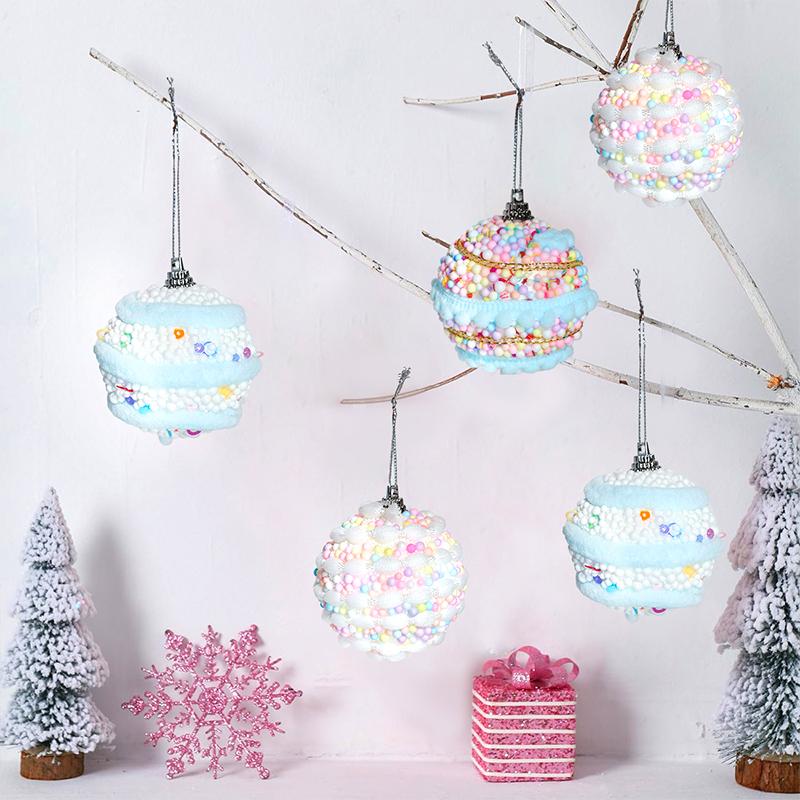6PC/12PC Macaron Home Hanging Balls Reusable Colorful New Year Christmas Balls Pendant Christmas Tree 6cm