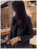 Women's Petite High-Waisted Short Leather Jacket for Autumn/Winter 2025: New Arrival Lapel Motorcycle Outerwear