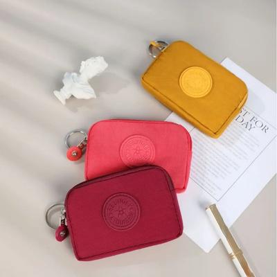 Sólido coloe lona sacos de moedas bolsa dinheiro id cartão de crédito chaves organizador sacos roxo amarelo preto pequeno bolsa quadrada à prova dwaterproof água