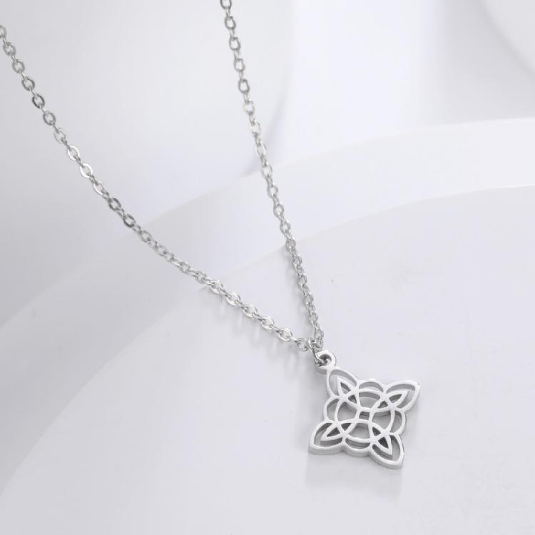 Celtic-Knot Pendant Clavicle Chain Unique Witch Knot Necklace for Women Birthday