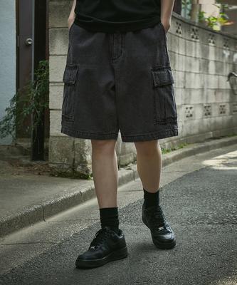 MINIMALPROJECT Bermuda Cargo Denim Half Pants Msp109 [Black]