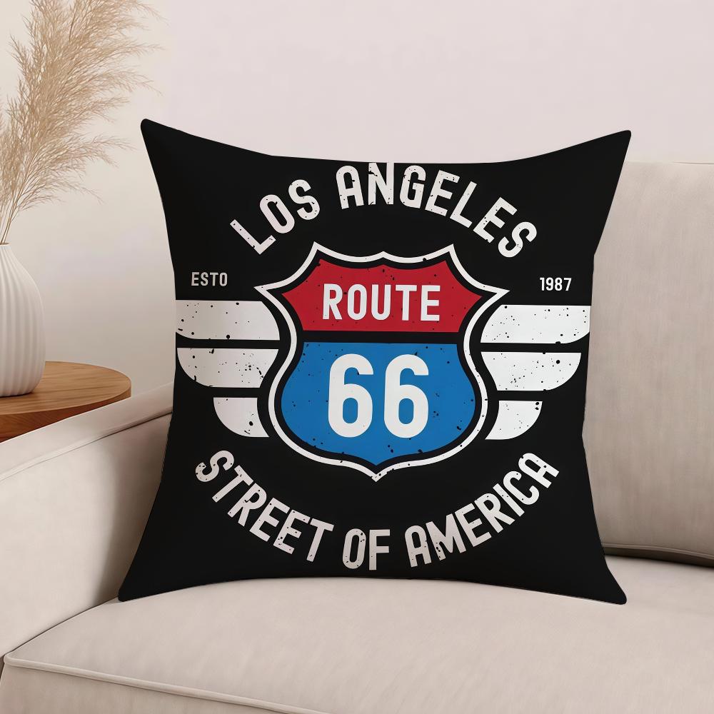 Fashion US Route 66 Pillow Case Office Cushions Suitable For Sofa Car Bedroom Decorative Cushion Cover