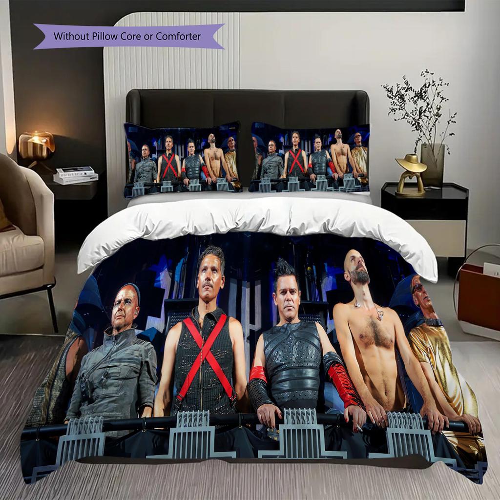 Rock Concert Energy Bedding (1 * Duvet Cover + 2 * Pillowcase, Without Core) 2D Flat Christmas Birthday Gift Duvet Cover and Pillowcase Bedding Set