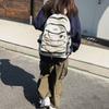 IELGY hong kong style backpack women's couple canvas breathable design sense niche texture backpack
