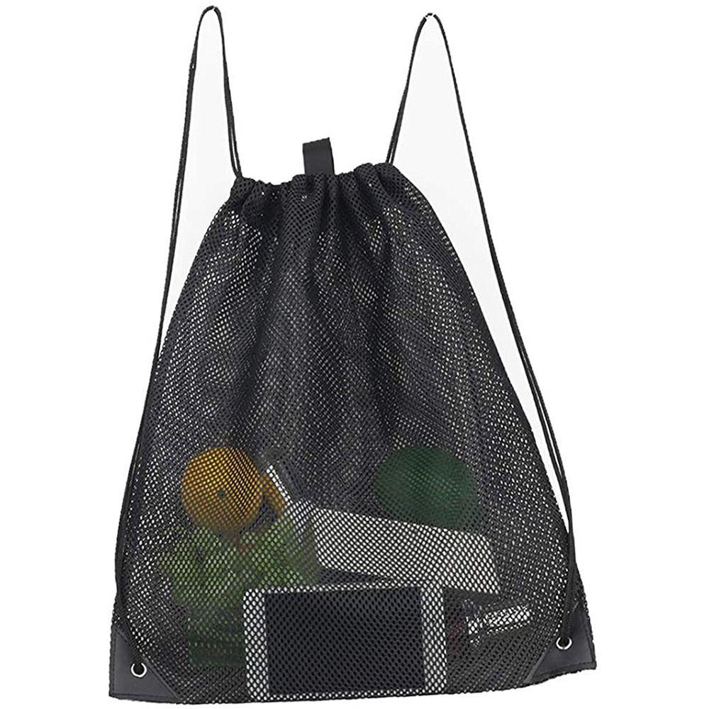 Basketball Storage Bag Shoulder Net Backpack Beach Use Bag Shoulder Bag Gym Sports Backpack Shopping Bag Drawstring Mesh Bags