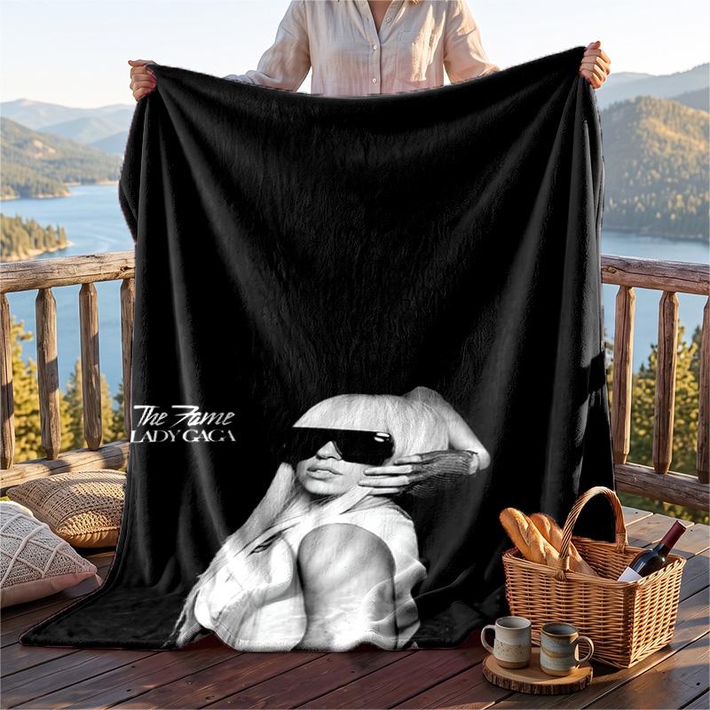 Warm Flannel Throw Blanket,Lady Gaga Lightweight Cozy Blanket For Bed Sofa And Daily Use