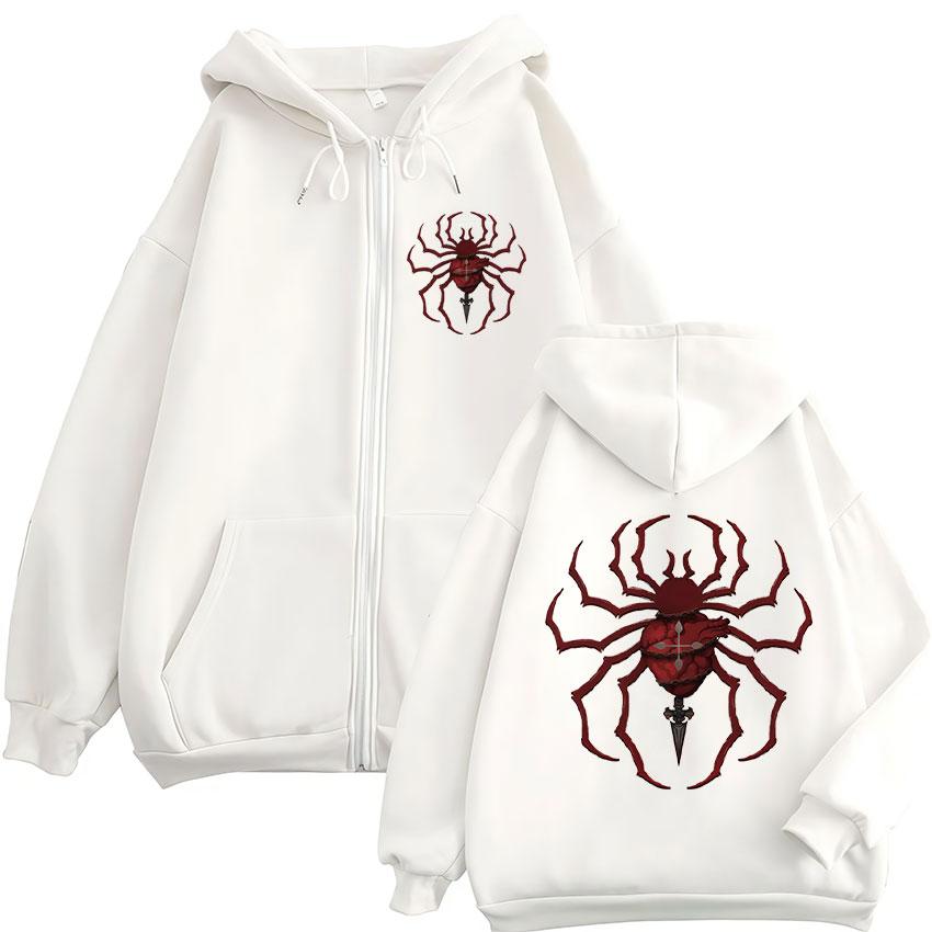 Anime Hunter X Hunter Phantom Troupe Spider Logo Zipper Hoodies Men's Zip Up Hooded Sweatshirts Long Sleeves Pullovers Jackets