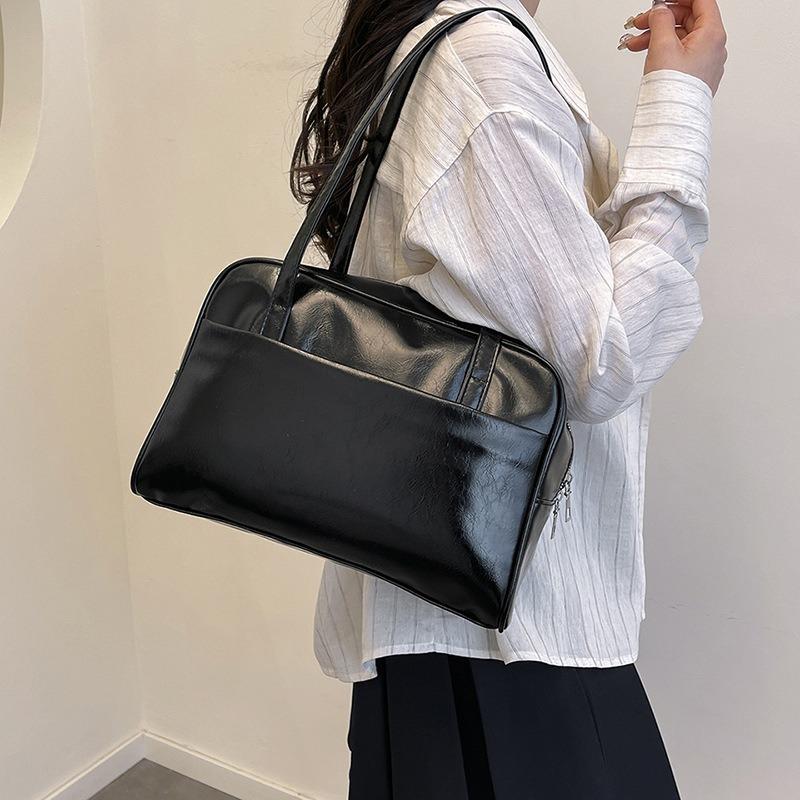 Han's new large-capacity solid color simple casual versatile hand-held tote bag retro shoulder armpit bag