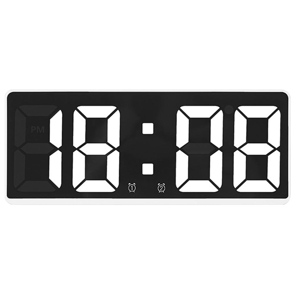 Electronic Desktop Clock 12/24H Display Snooze Desktop Table Clock Temperature Display LED Digital Clock for Home Bedroom Office